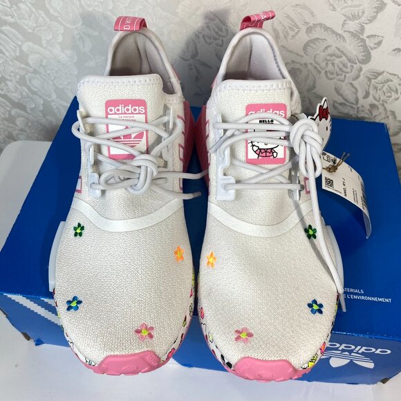 Size 6.5 Hello Kitty Adidas Originals NMD R1 White Pink IE8289 - Picture 5 of 16